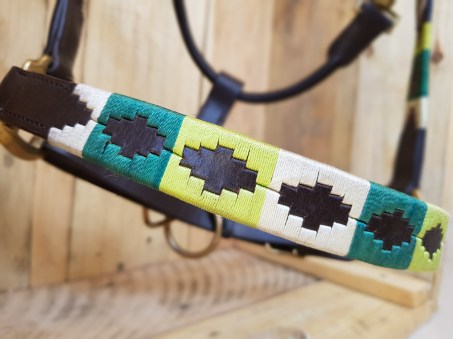 Lemon lime twist, leather Argentinian Polo halter 